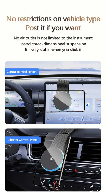 AIXXCO Car Phone Holder Magnetic Wireless Charger 15W Fast Charging Car Charger Holder For iPhone 16 15 14 13 Pro Max