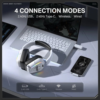 ONIKUMA GT883 Wireless Headset Gaming Headphones Four Mode Bluetooth 5.4 2.4G Low Latency RGB Light Foldable Earphones With Mic
