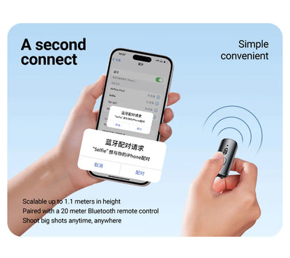 Selfie Stick 1.1 M Ultra Long Stretch Portable Phone Holder Integrated Design Bluetooth Remote With Fill Light Tripod Stand For