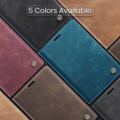 Shockproof Leather Case for Samsung Galaxy Z Fold 8 Flip Wallet Folio Card Holder Magnetic Clasp Protective Cover with Stand