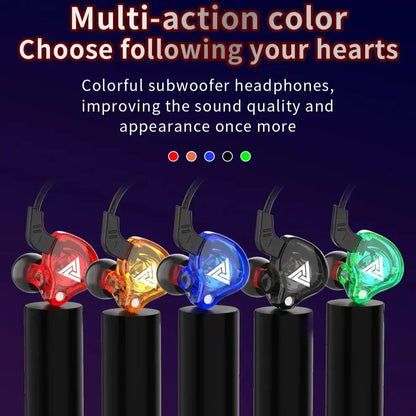 QKZ AK6 Sports In-Ear Earphones with Remote Control Microphone Heavy Bass HiFi Wired Earbuds for iPhone Samsung