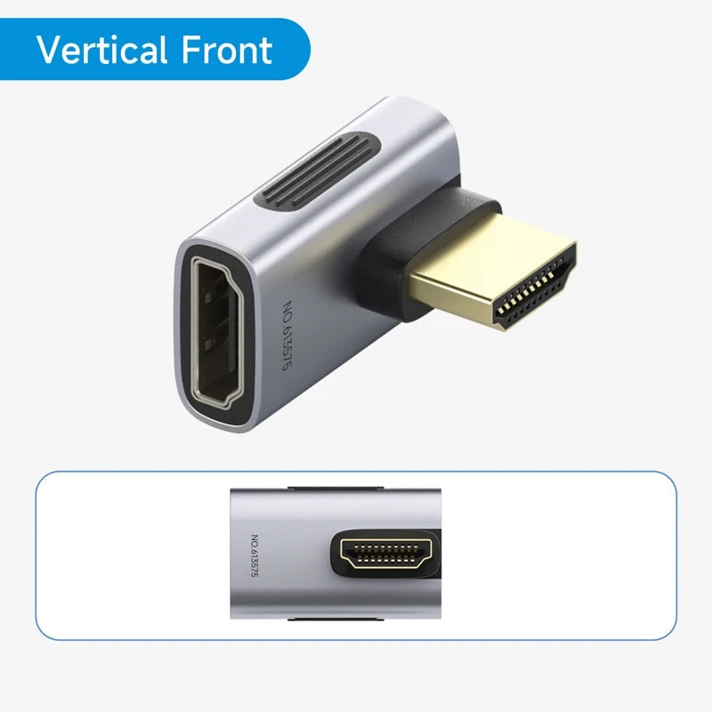 Hagibis HDMI to HDMI Adapter Right Angle 90 Degree Male to Female HDMI 2.1 Coupler  Cable Extender Connector Conventer L-Shaped