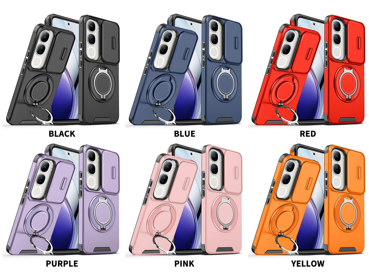 For Vivo V40 SE 80W Case Vivo V40 lite 4G 5G IDN Cover Y200 Magnetic Ring Armor Camera Lens Case Magsafe Wireless Charge Cover