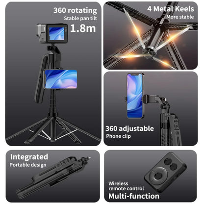 COOL DIER C12 AI Tracking Gimbal Tripod Gimbal Stabilizer Wireless Selfie Stick Foldable Holder With Bluetooth Shutter For Live