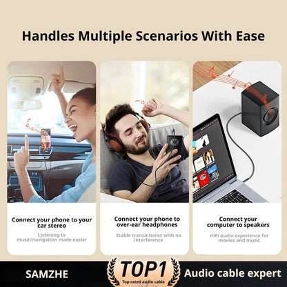 SAMZHE Jack Aux Cable 3.5mm Audio Cord Aux Jack 3.5 Male to Male Cable Jack 3.5 Audio Cord for Phone Car Headphones Speaker MP3