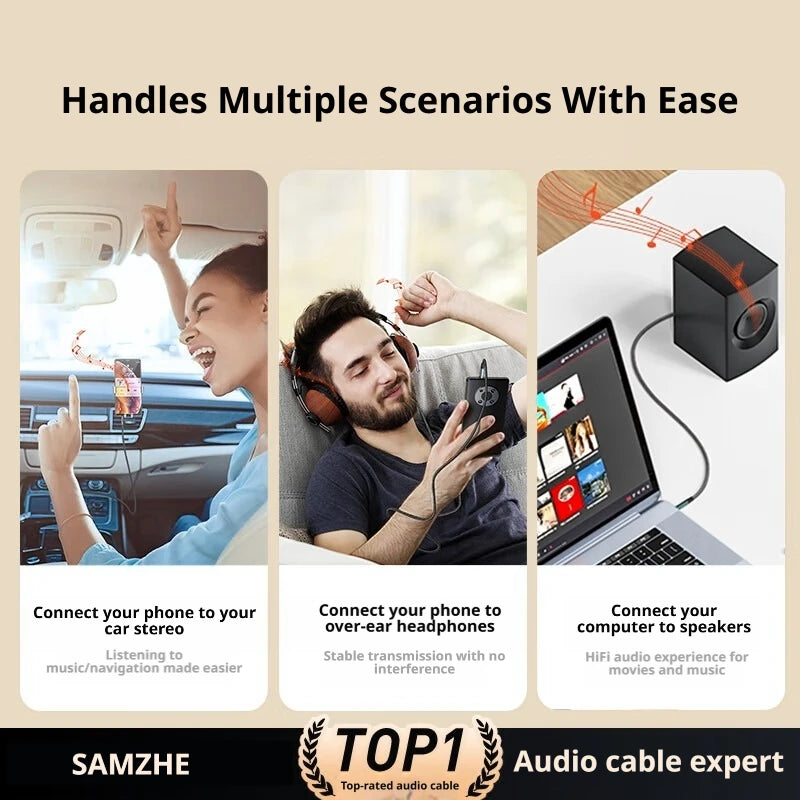 SAMZHE Jack Aux Cable 3.5mm Audio Cord Aux Jack 3.5 Male to Male Cable Jack 3.5 Audio Cord for Phone Car Headphones Speaker MP3