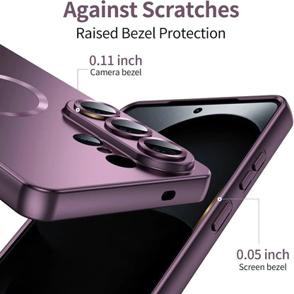Magnetic for Samsung Galaxy S26 Ultra/S26+/S26 Phone Case with Screen & Camera Protector,Metallic Glossy Luxury Shockproof Slimi