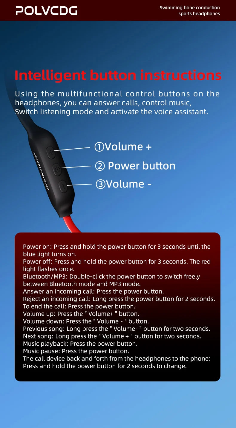 POLVCDG Bone Conduction Headset X7 IPX8 32GB Memory 5.3 Bluetooth Wireless Headset with Microphone Waterproof Swimming 2023new