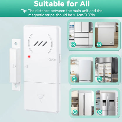 Magnetic Security Sensor Refrigerator Door Alarm Windows Open Alarms 60 Seconds Delay Loud 96 DB for Home, Store, Office