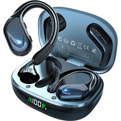 TWS Bluetooth 6.0 Earhook Earphone Sports Headsets Led Headphone Wireless Earbuds Noise Reduction Microphone 60H HiFi Music Time