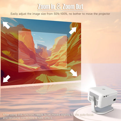 Magcubic L018 Projector 8K Native 1080P 650ANSI Auto Focus & Keystone Correction Android14 BT5.4 WIFI6 360° Portable Home Cinema