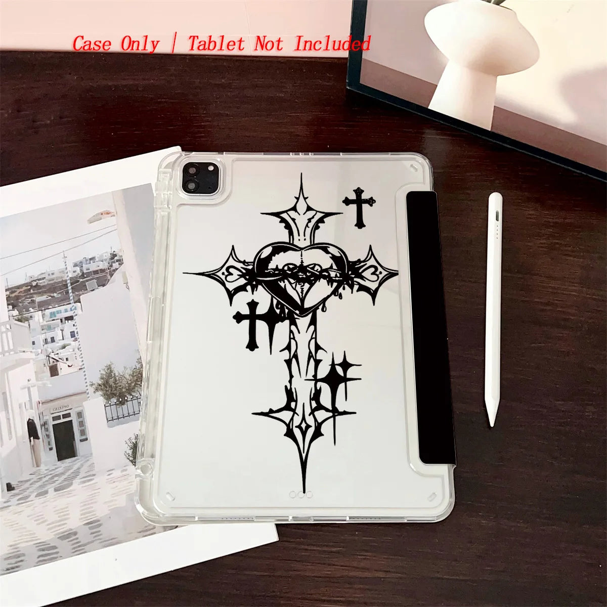 Y-Shape Foldable Stand Fresh Printed iPad Case, Auto Sleep/Wake, Fashion Minimalist Style, Fits Various Apple Models . 8 Styles