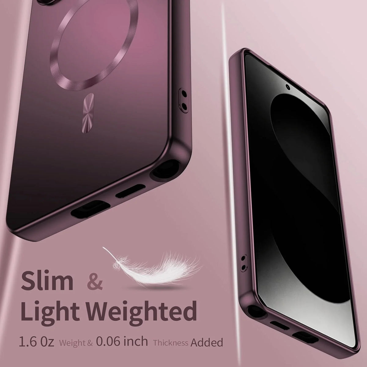 Magnetic for Samsung Galaxy S26 Ultra/S26+/S26 Phone Case with Screen & Camera Protector,Metallic Glossy Luxury Shockproof Slimi