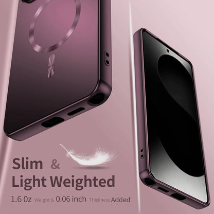Magnetic for Samsung Galaxy S26 Ultra/S26+/S26 Phone Case with Screen & Camera Protector,Metallic Glossy Luxury Shockproof Slimi