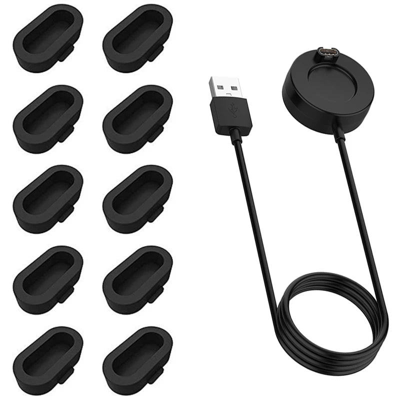 USB Watch Charger Cable For Garmin Fenix 7 7S 7X 6 6S 6X 5 5S 5X Forerunner 945 935 245 255 Charging Dock With Dust Plug Cover