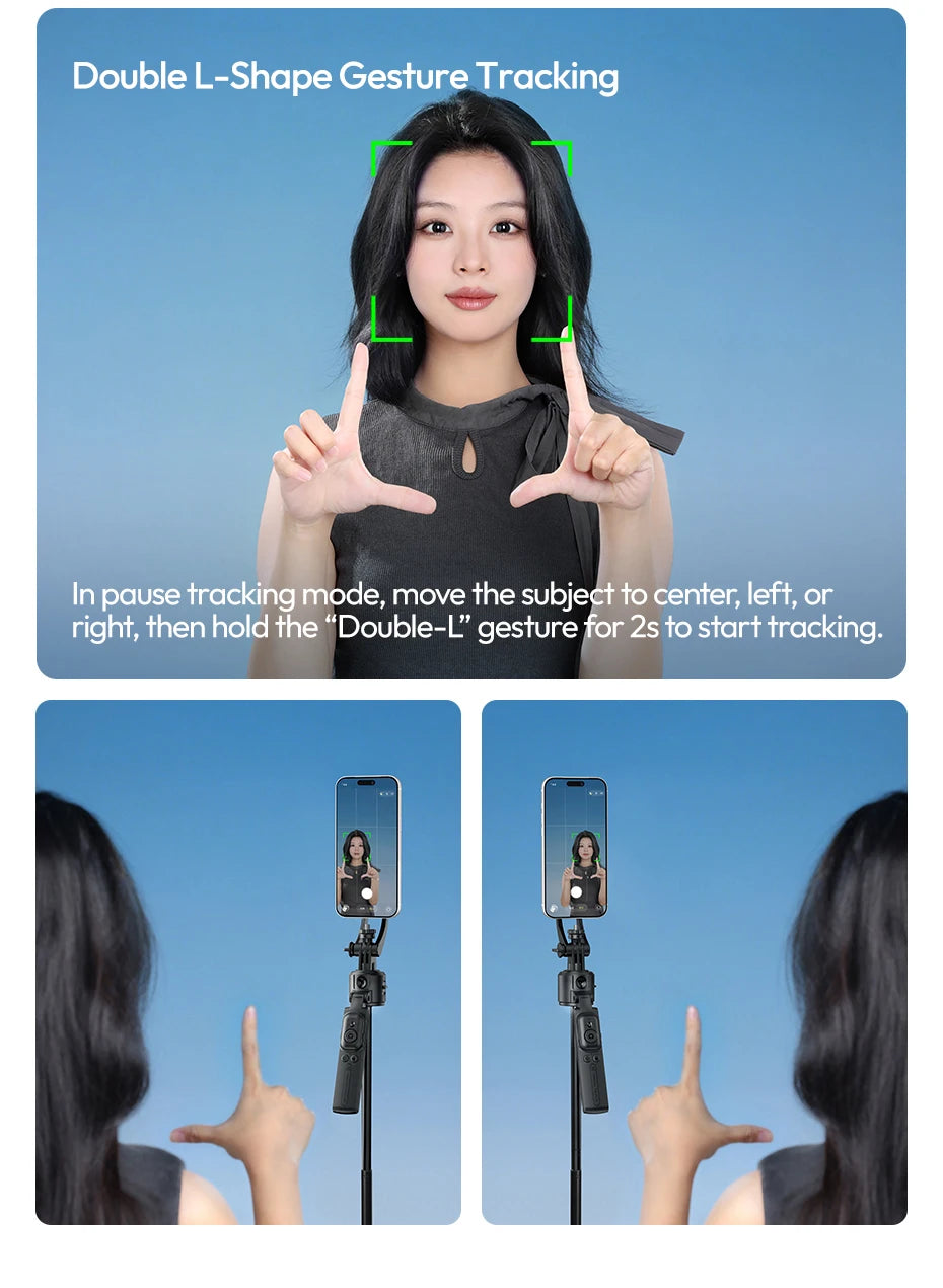 Ulanzi TT23M Magnetic Auto-Tracking Selfie Stick Tripod Smart Face Tracking Selfie Stick Ground Tripod for Outdoor Travel Vlog