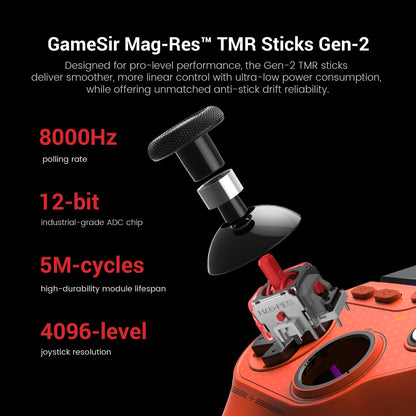 GameSir Tarantula 8K Switch Controller, 8000Hz Wired Gaming Controller for Nintendo Switch 2, Android, iOS, PC, Steam