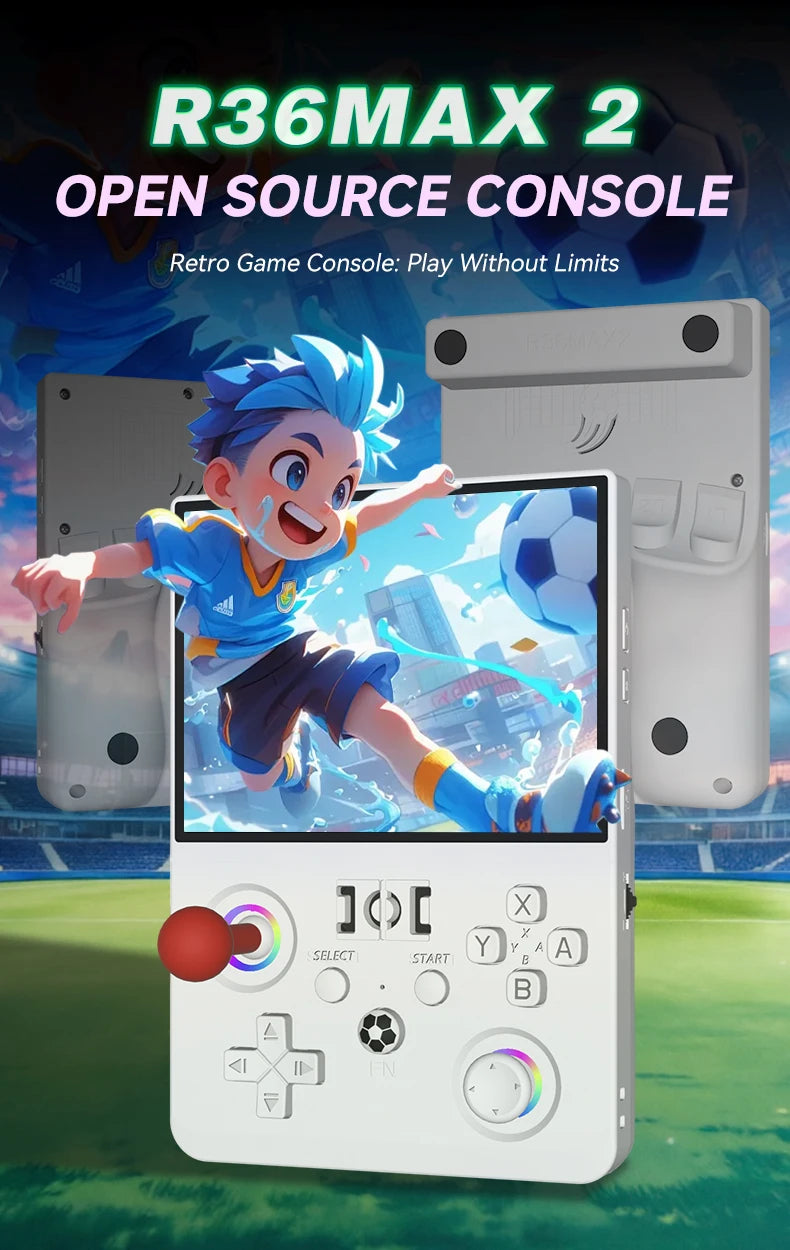 New Max2 Retro Handheld Game Console Linux System 4.5 Inch IPS Screen 64G/128G Portable Pocket Player Built-in 18000+ Games