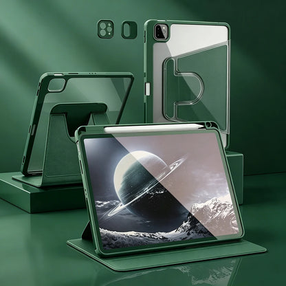 For iPad mini Air Pro 1 2 3 4 5 6 7 8 9 10 11 8.3 9.7 10.2 10.5 10.9 11 12.9 13 360 Degree Rotating Acrylic Case Auto Wake/Sleep