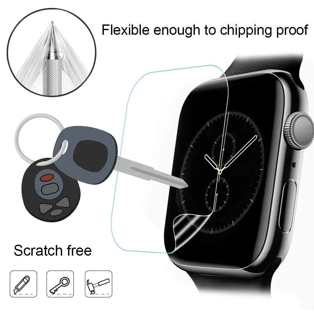 Soft Hydrogel Film For Apple Watch 9 8 7 6 5 4 SE 45mm 44mm 42mm 41mm 40mm 38mm Screen Protector Watch Series Ultra 3 2 1 49MM
