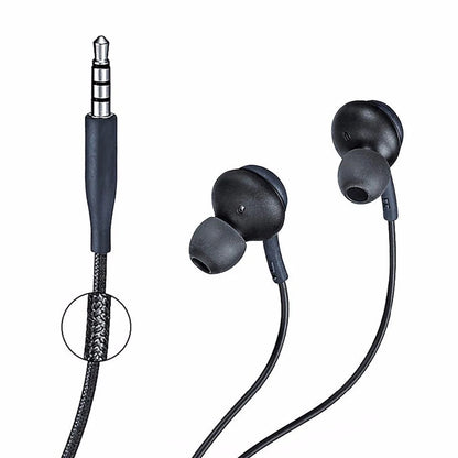 Stereo Sports In-ear Earphones With Mic 3.5mm Control Box Wired Headset Black White For Samsung Galaxy S8 S8plus Xiaomi Phones