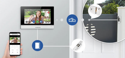 HOMSECUR 7" WIFI HD Video Door Phone Intercom Doorbell Tuya App Remote Control Door Unlock Auto Recording