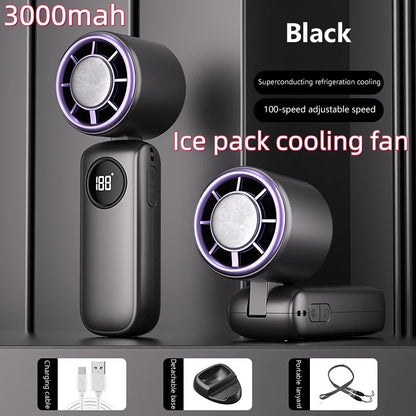 8000mAh USB Hanging Neck Fan Portable Bladeless Mini Rechargeable Mute LED Digital Display Electric Air Cooler Handheld