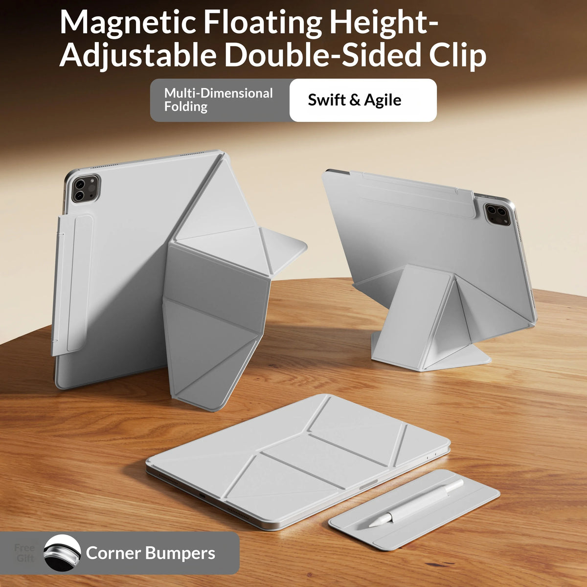 ZOYU Magnetic Case for iPad Air 4/5/7/8th Gen, for iPad 10/11th /Pro 11 12.9 13 M2 M3 Mini 6/7th , 20+ Multi-Angle Origami Cover