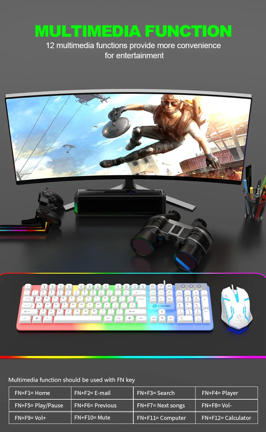 NG GTX350 Gaming Keyboard Mouse Combos Computer Laptop Backlight Gamer Kit LED Wired Usb Keyboard GTX350 Set-Black