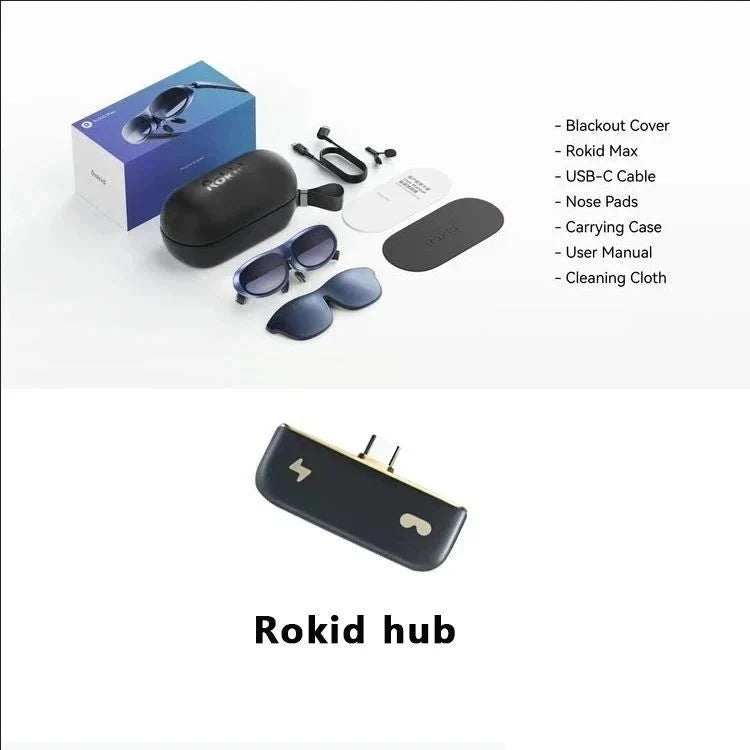Rokid Max AR 3D Smart Glasses Station Overseas Global Version Micro OLED 215' Max Screen FoV Viewing For Video Games