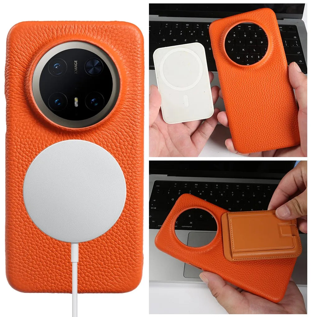 Magnetic Luxury Genuine Leather Case for OPPO Find X8 Pro X9Ultra X7 X6 X7Ultra Wireless Charging Back Coque Shockproof Fundas
