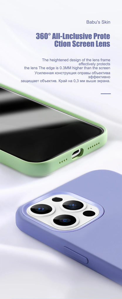 2024 NEW Liquid Silicone Case For iPhone 14 12 11 13 15 Pro Max Mini Luxury Shockproof Cover X XR XS 6 7 8 14 Plus SE Accessory