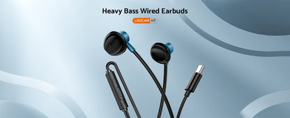 USB Type C Headphones HiFi Bass Stereo Volume Control Music 3.5mm Wired Earbuds With Mic For Galaxy S24 Ultra iPhone 15 Pro Max