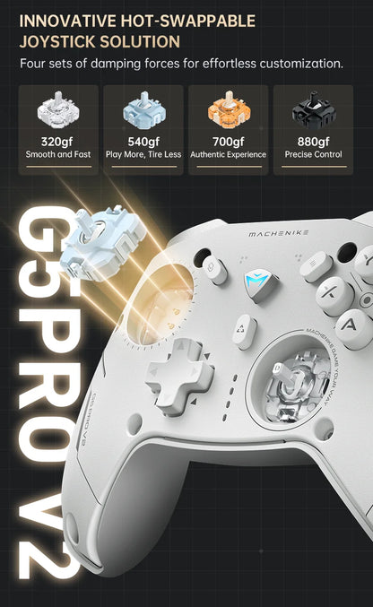 MACHENIKE G5Pro V2 Tri Mode Gaming Controller Optical Trigger ABXY Button Hot-Swappable Joystick 4K Resolution For Switch PC