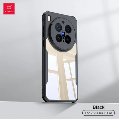 Xundd For VIVO X300 Pro X300 Ultra Case, Airbag Anti-drop Shell PC+TPU Back Stripes Transparent Cover With Magnetic Stand