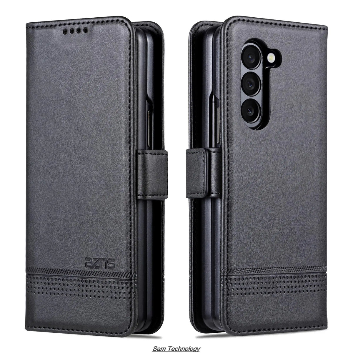 Magnetic Adsorption Leather Fitted Case for Samsung Galaxy Z Fold5 / Z Fold 5 6 7 4 3 5G Flip Cover Protective Case Fundas Coque