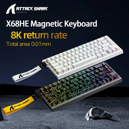 ATTACK SHARK X68HE X68Pro He Magnetic Mechanical Keyboard for Pro Gaming 0.01mm Rapid Trigg 8000Hz SOCD/Rs 0.125ms 128K Rate