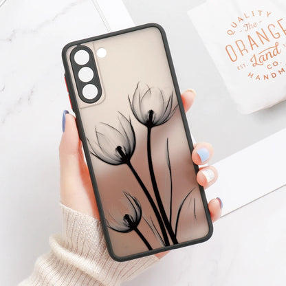 For Samsung S24 S22 S26 Ultra Case Cover Samsung Galaxy S25 S23 Ultra S21 Plus S20 FE Note 20 Ultra Lavender Flowers Clear Cases