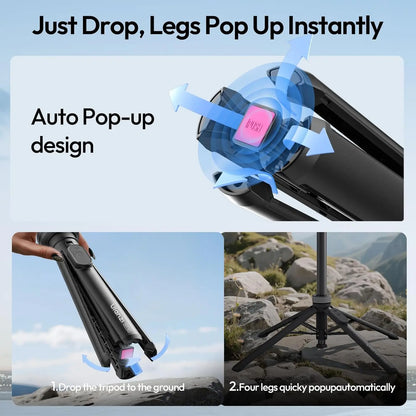 Ulanzi MT85 Automatic Phone Tripod Smartphone Selfie Stick Stand 1.5M With Bluetooth Controller 10M Wireless Magsafe for TikTok