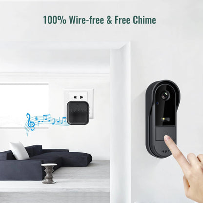 XBIBI Tuya WiFi doorbell, Smart Video Doorbell Camera, 2-way Intercom, Night Vision, microSD/cloud, waterproof, long standby, Wireless Security Camera, Rechargeable Battery