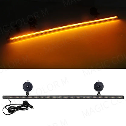 96 LED 3030 Beads Front Windshield Car Strobe Lamp Bar Traffic Signal Flashing Lamp Auto Roof Top Warning Light 12V Waterproof