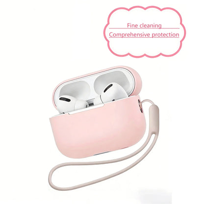 For Airpods 3 Pro Crystal Clear Simple and Transparent Earphone Case with Lanyard Strap Accessories Cover
