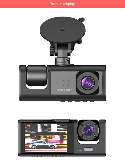 HONG TONG 1080P Car Dvr 2Camra Dash Cam Cars Camera for Vehicle Recorder Video Front Optional Rear Camera  Night Vision Dashcam