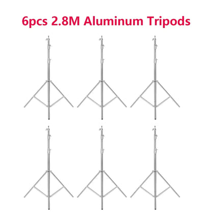 2.9M Tripod Super Stable Big Tripod Foldable Light Stand Lifting Frame Wheels Photography Softbox Photo Studio Stainless Steel