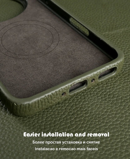 Magnetic Luxury Genuine Leather Case for OPPO Find X8 Pro X9Ultra X7 X6 X7Ultra Wireless Charging Back Coque Shockproof Fundas