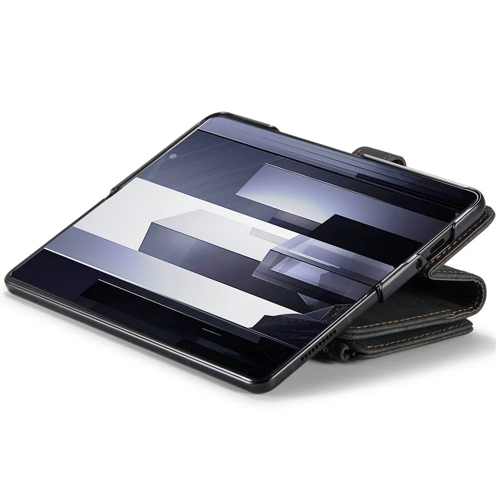 Leather Case for Samsung Galaxy Z Fold 8 7 6 Fold 5 4 3 Flip Purse Book Coque Retro Wallet Vintage Card Slots S-pen Holder