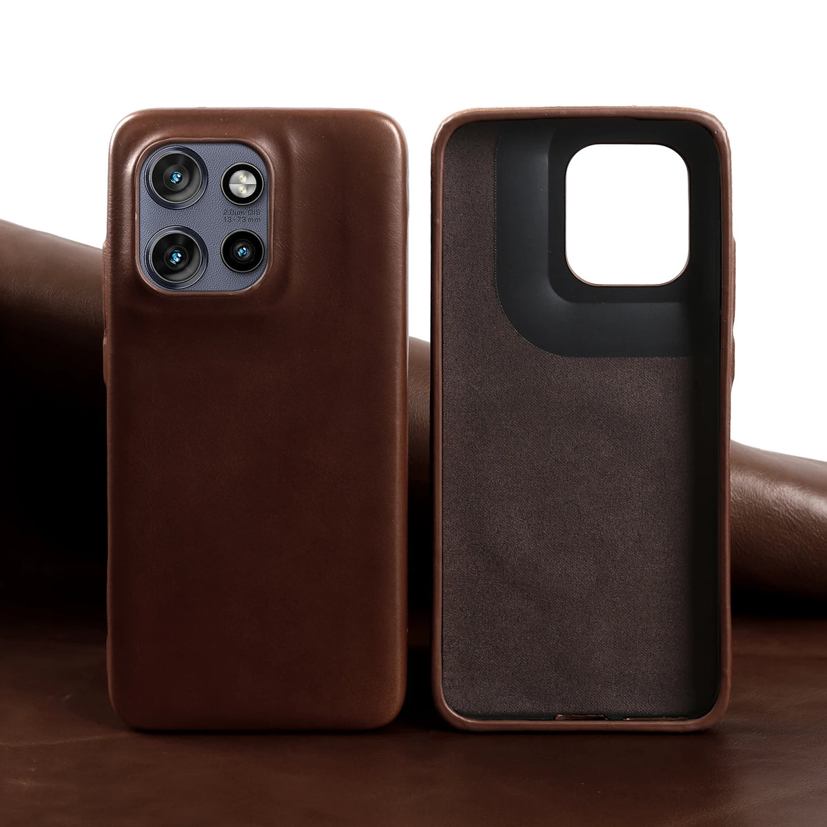 Luxury Oil Wax Genuine Leather Back Cover Case for Motorola G45 G85 Edge 50 Pro Fusion S50 Neo X50 Ultra Phone Case Coque Fundas