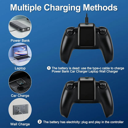 3000mAh PS5 Controller External Battery Pack for Sony Playstation 5 DualSense CFI-ZCT1W Wireless Gamepad LIP1708
