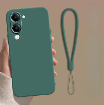 For VIVO Y29S Y19 5G Y04 Y19e 4G Case Simple Skin-friendly Silicone Lanyard Cover for VIVo Y29 s Anti-slip Shockproof Funda