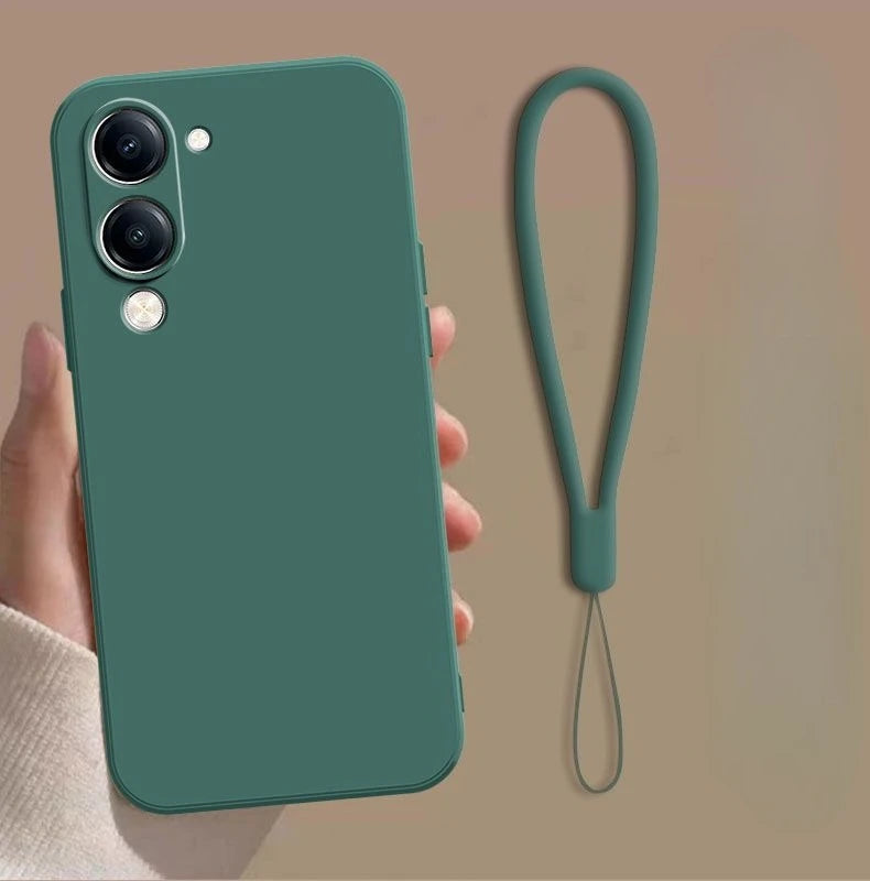 For VIVO Y29S Y19 5G Y04 Y19e 4G Case Simple Skin-friendly Silicone Lanyard Cover for VIVo Y29 s Anti-slip Shockproof Funda